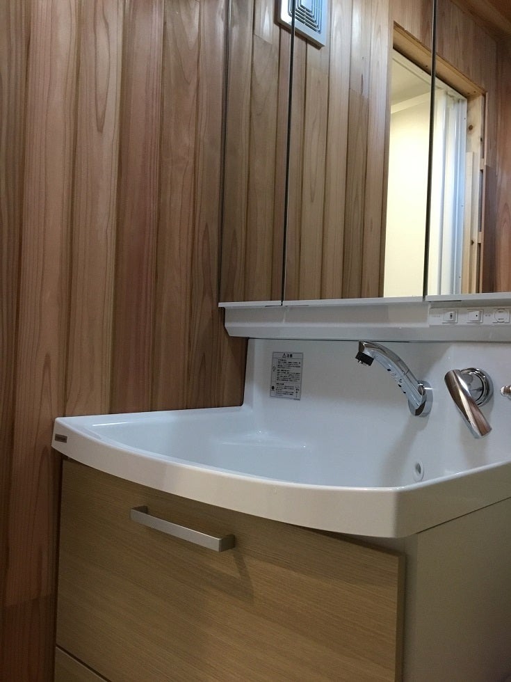 【洗面リフォーム】実家に既製品の洗面台設置（静岡県静岡市）